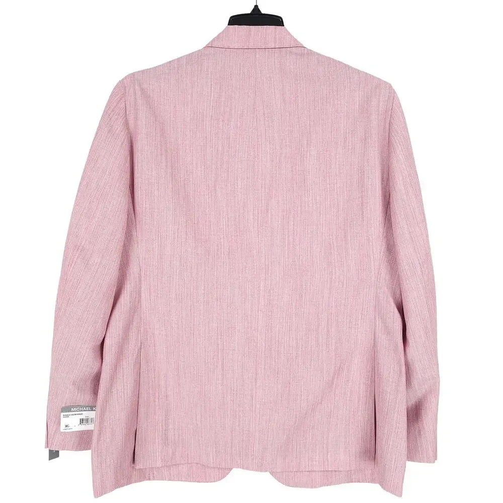 Michael Kors Mens Classic Fit 2 Piece Suit 44R 34x32 Pink Wool Linen Blend NWT